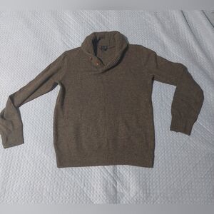 J. Crew Men's Shawl Turtleneck Sweater in Olive Brown 60%merino Wool